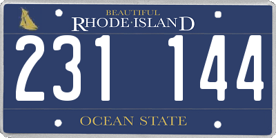 RI license plate 231144