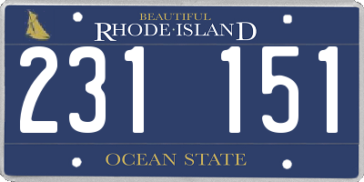RI license plate 231151