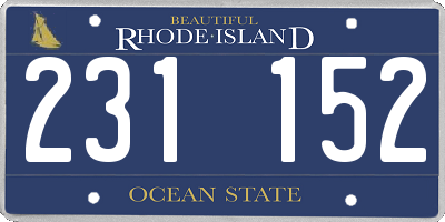 RI license plate 231152