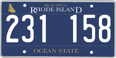 RI license plate 231158