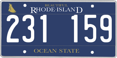 RI license plate 231159