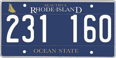 RI license plate 231160