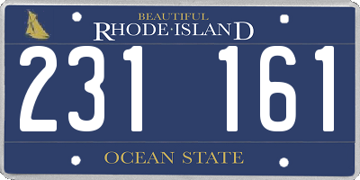 RI license plate 231161