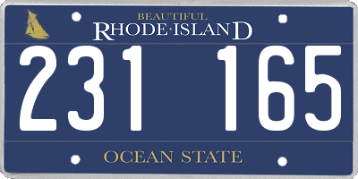 RI license plate 231165