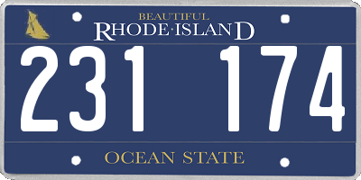 RI license plate 231174