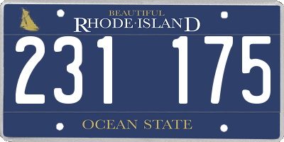 RI license plate 231175