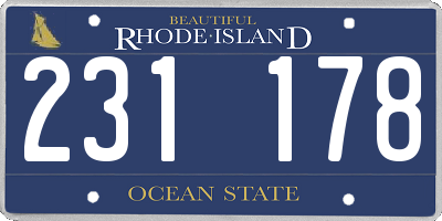 RI license plate 231178
