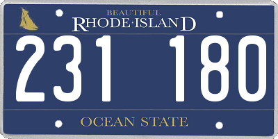 RI license plate 231180