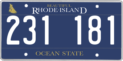RI license plate 231181