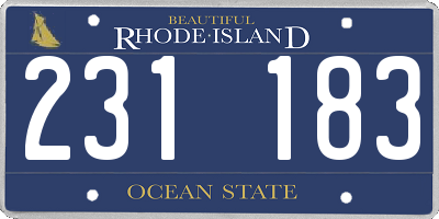 RI license plate 231183
