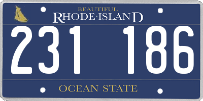 RI license plate 231186