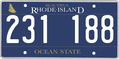 RI license plate 231188