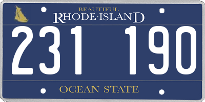 RI license plate 231190