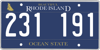 RI license plate 231191