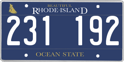 RI license plate 231192