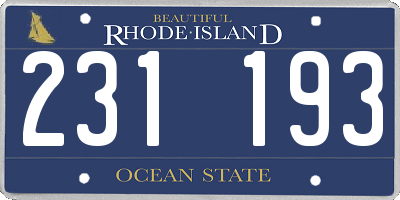 RI license plate 231193