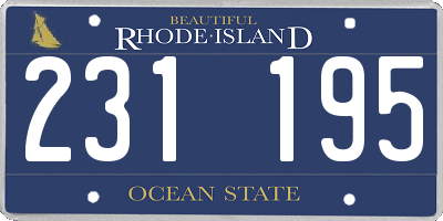 RI license plate 231195