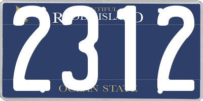 RI license plate 2312