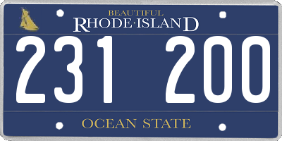 RI license plate 231200