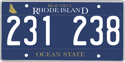 RI license plate 231238