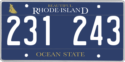 RI license plate 231243