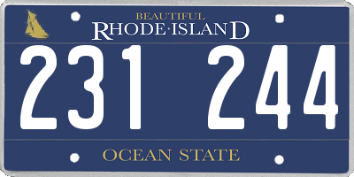 RI license plate 231244