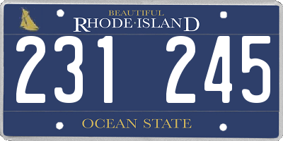 RI license plate 231245