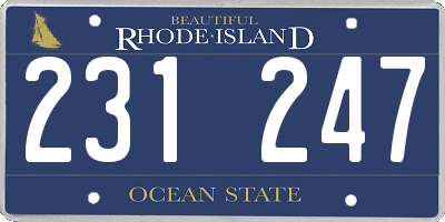RI license plate 231247