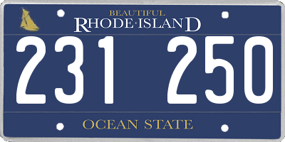 RI license plate 231250