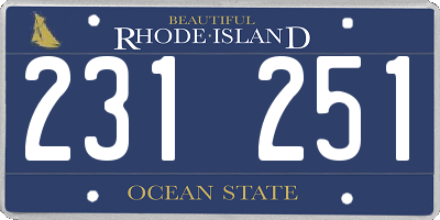 RI license plate 231251