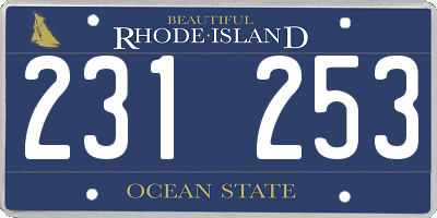 RI license plate 231253