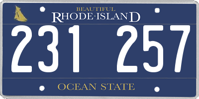 RI license plate 231257