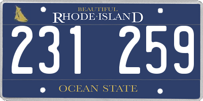 RI license plate 231259