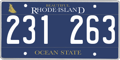 RI license plate 231263