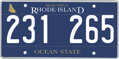 RI license plate 231265