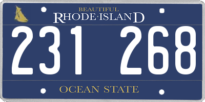 RI license plate 231268