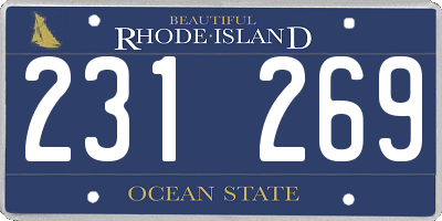 RI license plate 231269