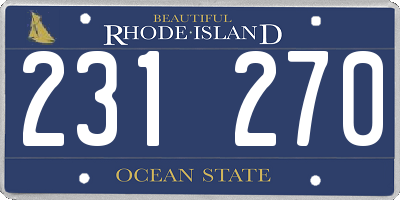 RI license plate 231270