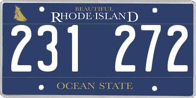RI license plate 231272