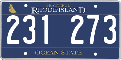 RI license plate 231273