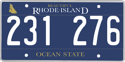 RI license plate 231276