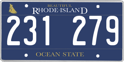 RI license plate 231279