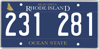 RI license plate 231281