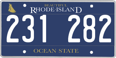 RI license plate 231282