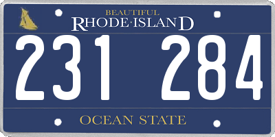 RI license plate 231284
