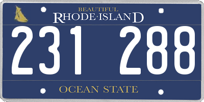 RI license plate 231288