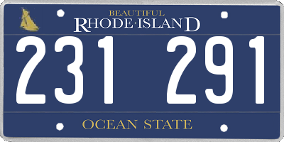 RI license plate 231291