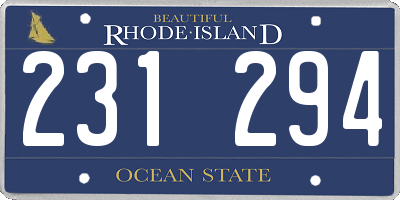 RI license plate 231294