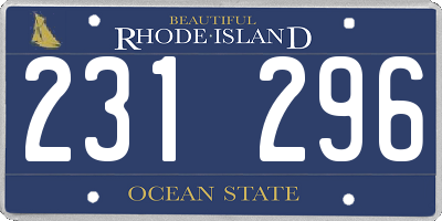 RI license plate 231296