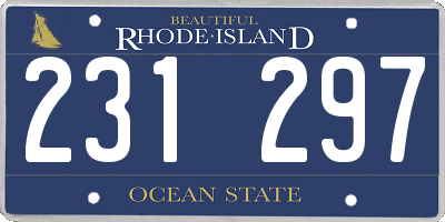 RI license plate 231297